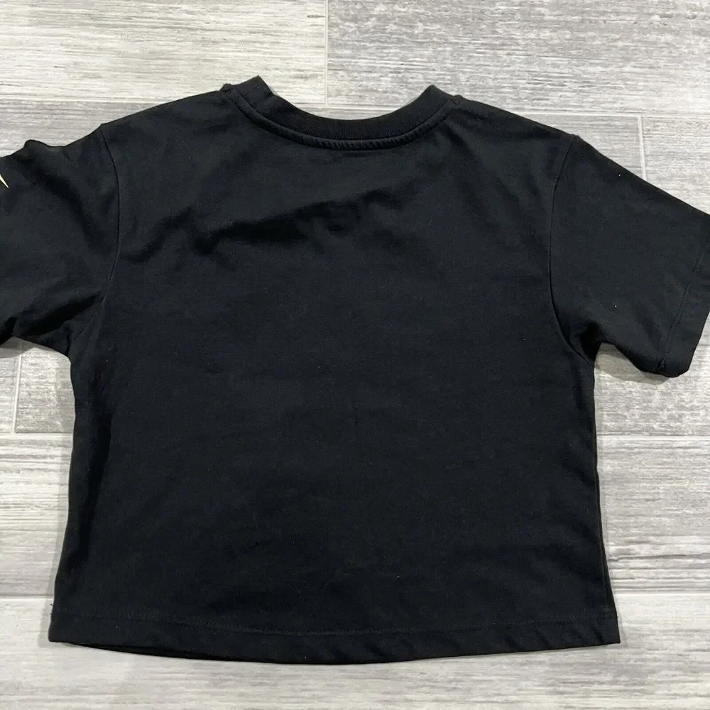 Nike Girls Size 5 Pre-School Shine Boxy Tee Black Style 36L428-023 New With Tags